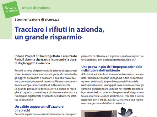 Rosk - Tracciare i rifiuti in Azienda, un grande risparmio